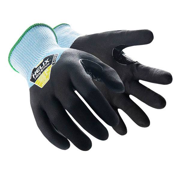 Guante Helix Core 3022 | Hppe/Acero/Vidrio/Pol, 15-Ga | Nitrilo Microespumado-3/4, Reforzado | Corte-A5, Abr-6, Pun-4 | Calor 1