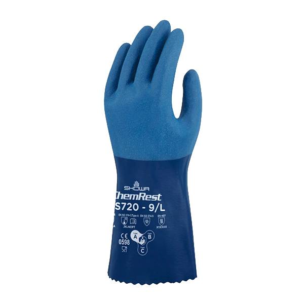 Guante Showa Atlas Cs720 | Nitrilo 2-Capas, Forro Nylon/Pol, Aspero | 12-In