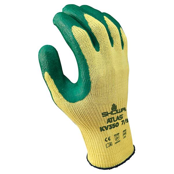 Guante Showa Atlas Kv350 | Corte A3 | Kevlar | Palma Nitrilo-Verde | Rugoso