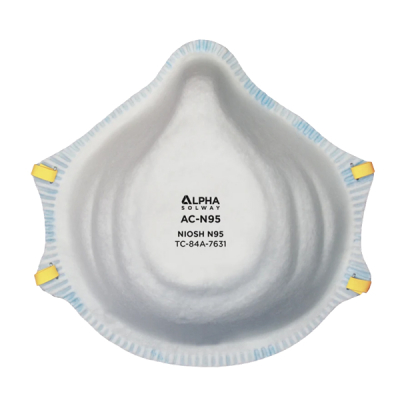 Respirador Alphacup Ac-N95| Sin-Valvula | Puente Nasal Preformado | Sello Nasal Interior | N95 | 20/Cja=20 Piezas 