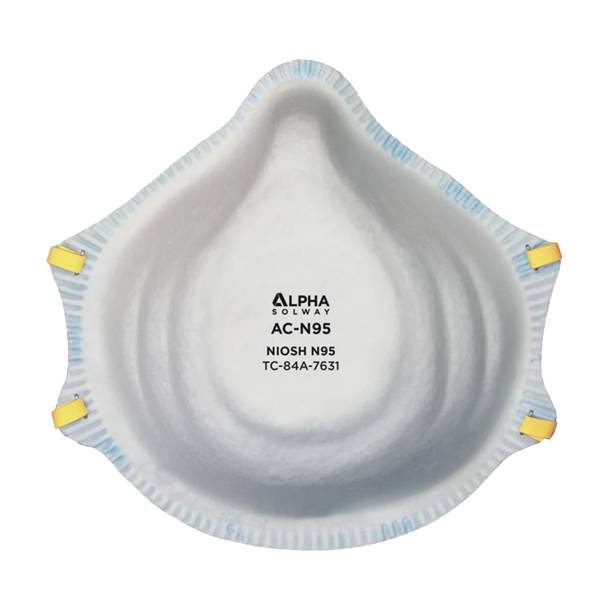 Respirador Alphacup Ac-N95| Sin-Valvula | Puente Nasal Preformado | Sello Nasal Interior | N95 | 20/Cja=20 Piezas
