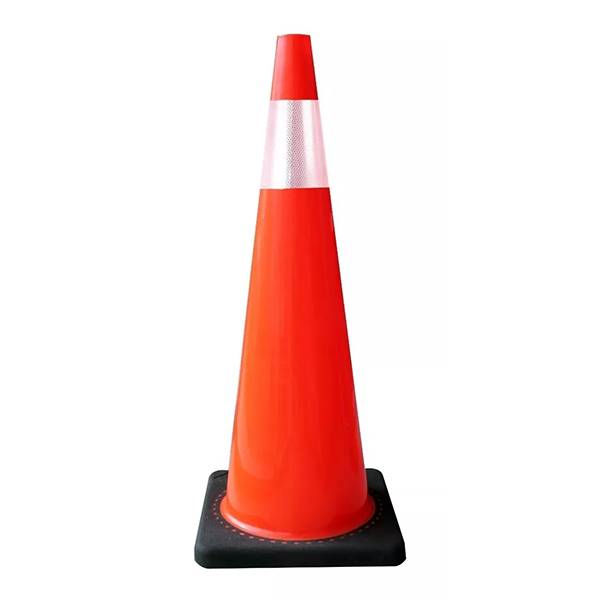 Cono De Pvc Naranja | Base Negra | Con-Reflejante | 90-Cm